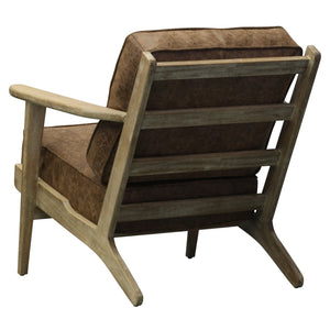 Albert Accent Arm Chair Brushed Smoke Frame In Nubuck Chocolate