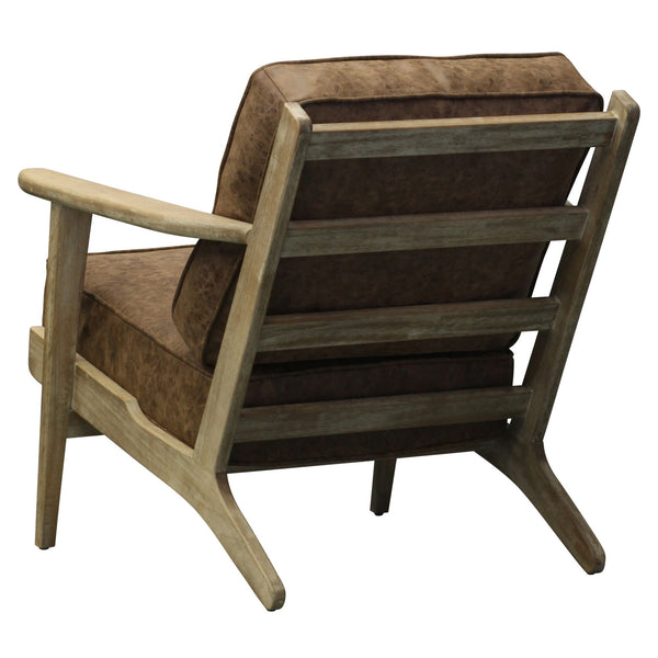 Albert Accent Arm Chair Brushed Smoke Frame In Nubuck Chocolate