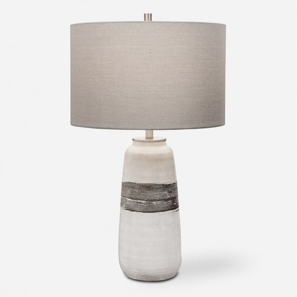Comanche White Crackle Table Lamp