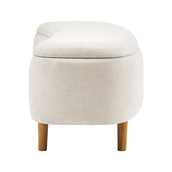 Leony Chenille Storage Bench, Seneca Beige 