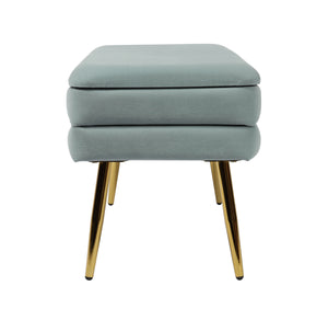 Ziva Sea Blue Velvet Storage Bench