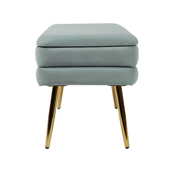 Ziva Sea Blue Velvet Storage Bench