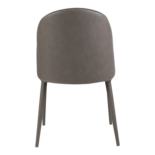 Moe's Burton Dining Chair Set of 2 in Grey Vegan Leather
