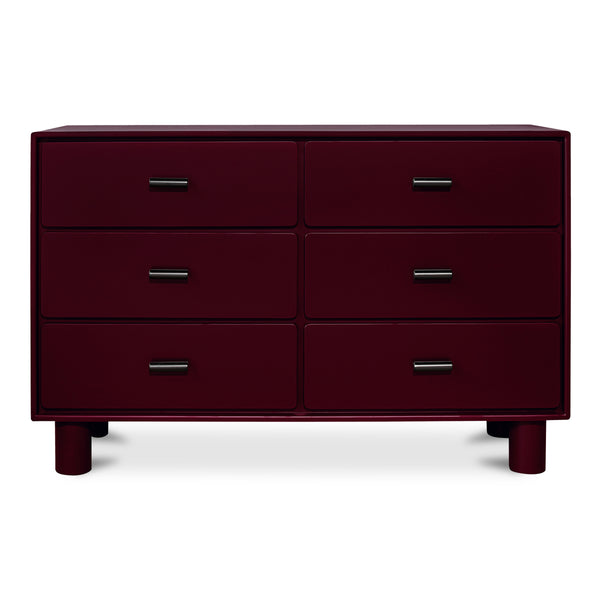 Moe's Jolene 6-Drawer Dresser in Deep Red
