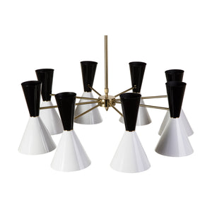 Saphira 8 Light Ceiling Lamp - Black/White