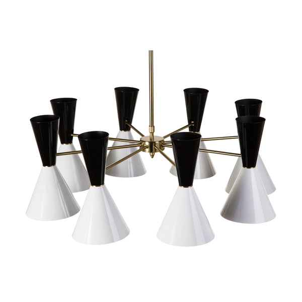 Saphira 8 Light Ceiling Lamp - Black/White