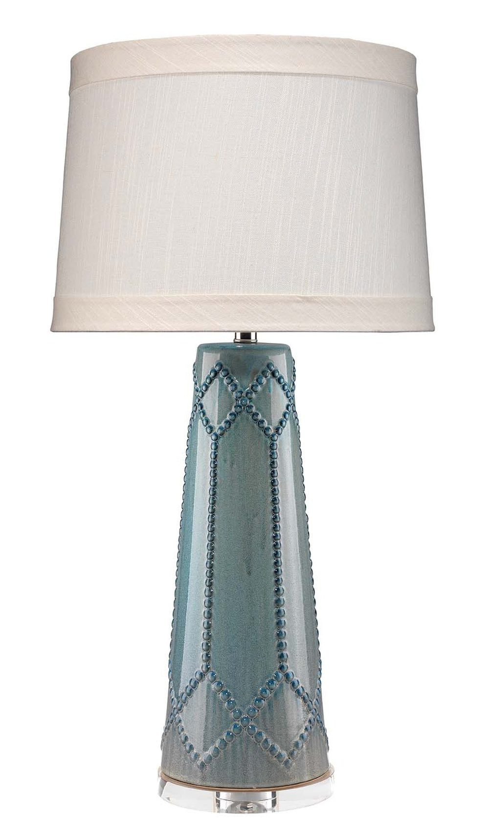 Hobnail Ceramic Table Lamp with Linen Shade