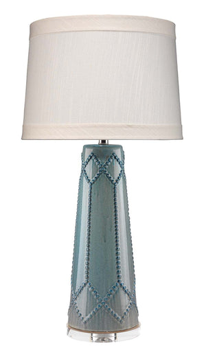 Hobnail Ceramic Table Lamp with Linen Shade