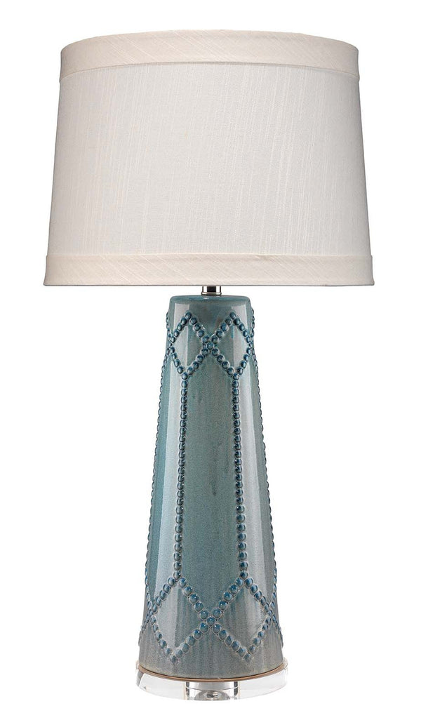 Hobnail Ceramic Table Lamp with Linen Shade