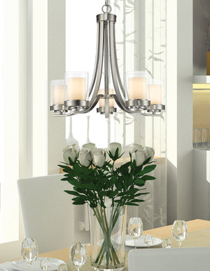Willow 5 Light Chandelier in Brushed Nickel Finish