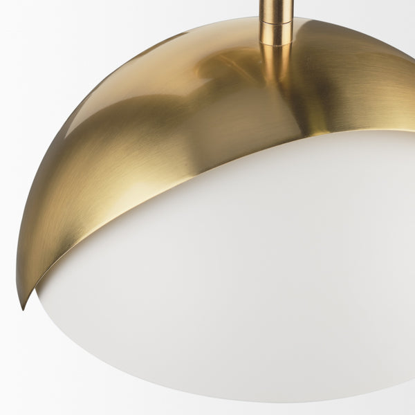 Cybill Brushed Brass w/ White Metal Shade 1-Light Wall Sconce