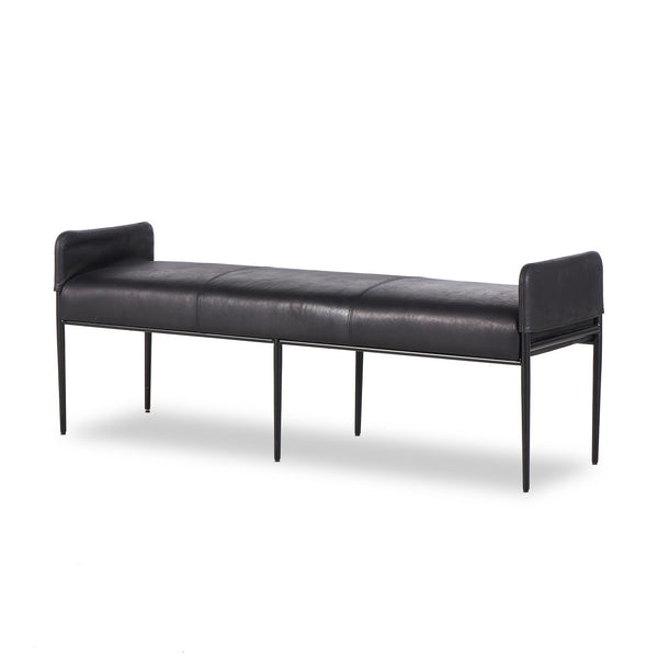 Brickel Backless Bench In Heirloom Black
