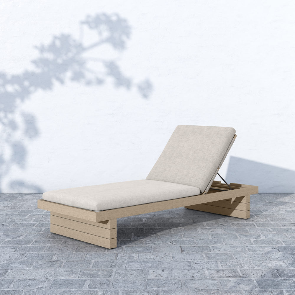Leroy Outdoor Chaise in Brown/Stone Grey