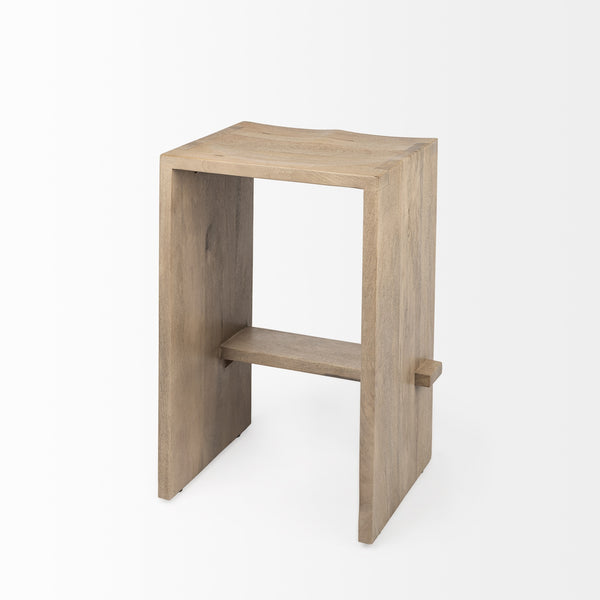 Aida 26" Seat Height Light Brown Wood Counter Stool