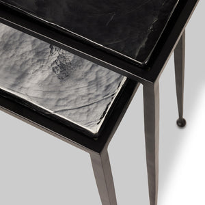 Dalston Cast Glass Nesting Tables in Smoked