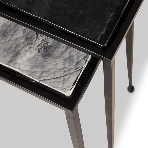 Dalston Cast Glass Nesting Tables in Smoked