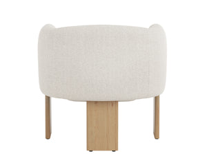 TRINE LOUNGE CHAIR - RUSTIC OAK - DOVE CREAM