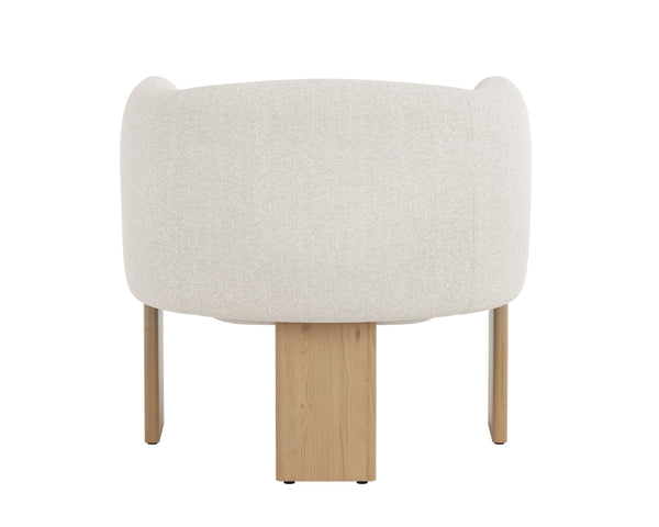 TRINE LOUNGE CHAIR - RUSTIC OAK - DOVE CREAM