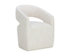 LLORET WHEELED DINING ARMCHAIR - MERINO PEARL