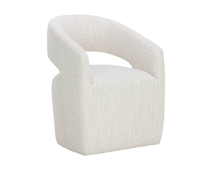 LLORET WHEELED DINING ARMCHAIR - MERINO PEARL