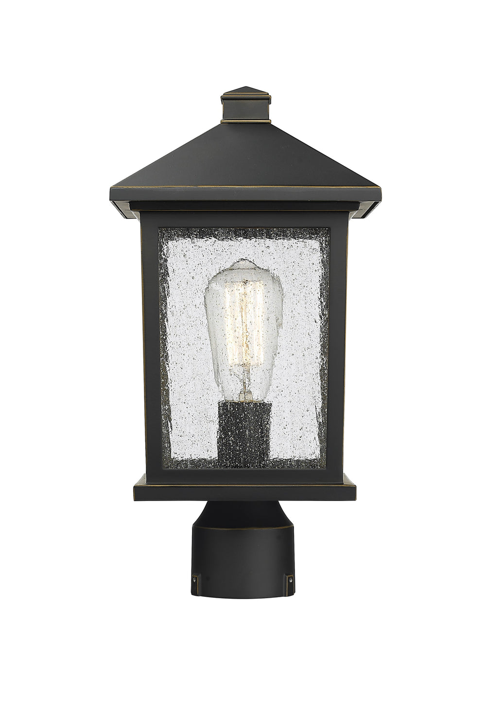 Portland 1 Light Post Mount Light in Oil Rubbed Bronze Finish