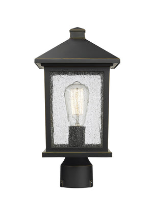 Portland 1 Light Post Mount Light in Oil Rubbed Bronze Finish