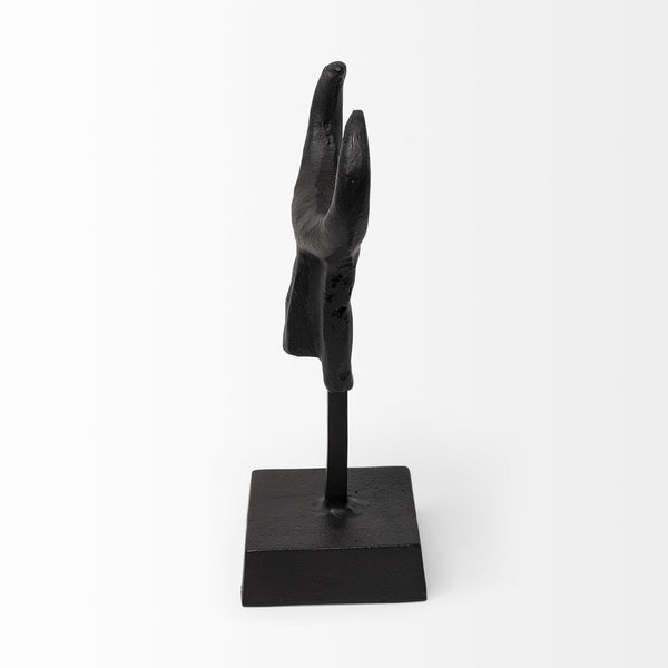 Caleb 4L x 5W Black Metal Tribal Figurine