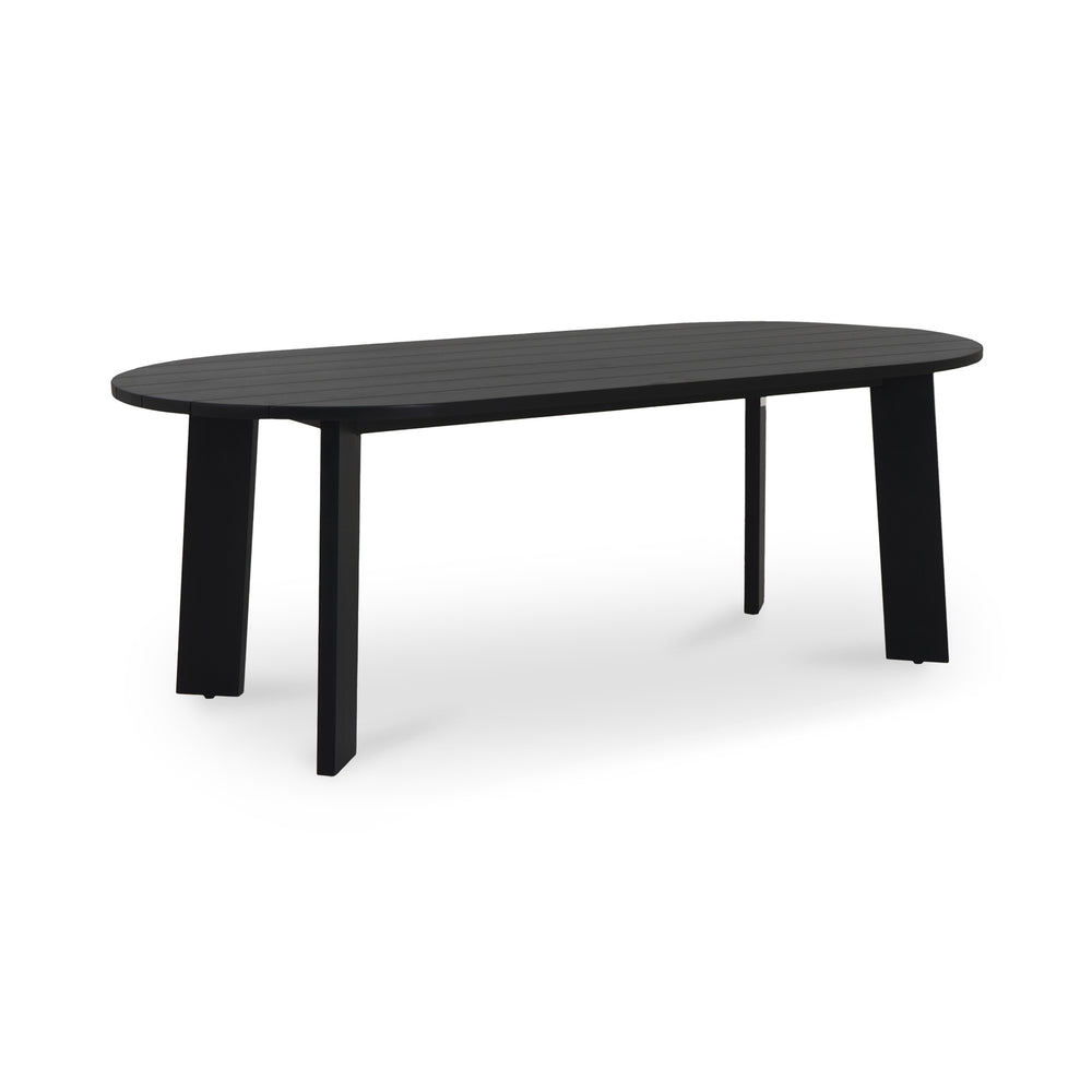 Moe's Delta Oval Outdoor Dining Table Black Teak