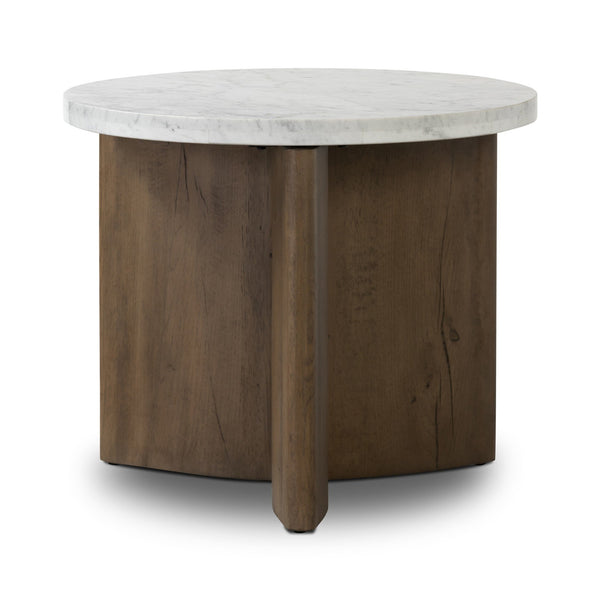 Toli End Table - Italian White Marble