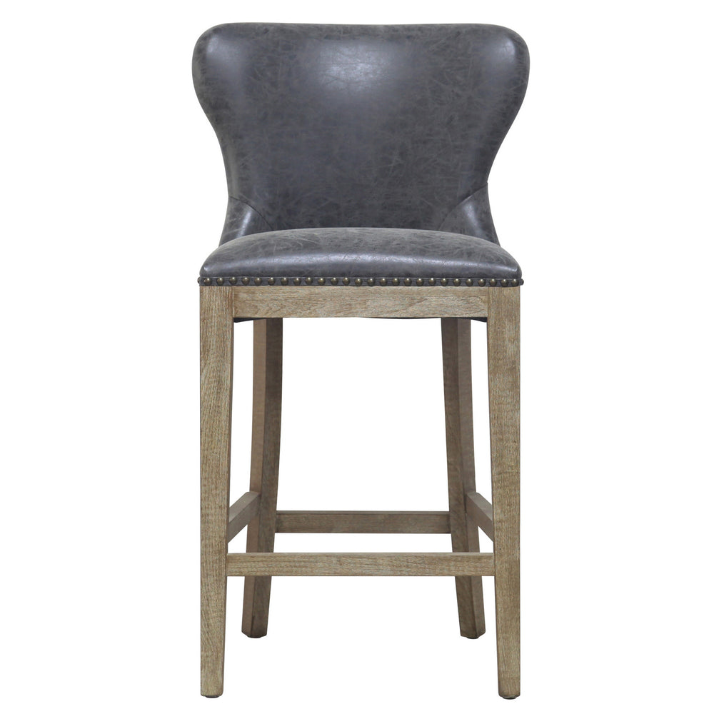Dorsey Counter Stool Drift Wood Legs In Nubuck Charcoal