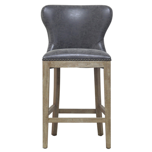 Dorsey Counter Stool Drift Wood Legs In Nubuck Charcoal