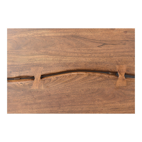 Madagascar King Platform Bed in Brown Acacia