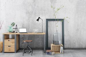 Soriano 1 Light Mid-Century Table Lamp in Matte Black + Brushed Nickel Finish