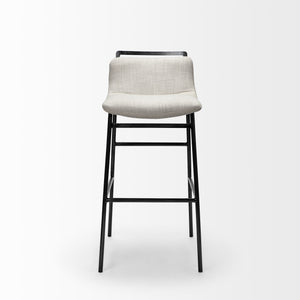 Kavalan 33.5" Total Height Beige Upholstered Seat Gray Metal Frame Counter Stool