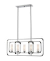 Aideen 5 Light Island/Billiard in Chrome Finish