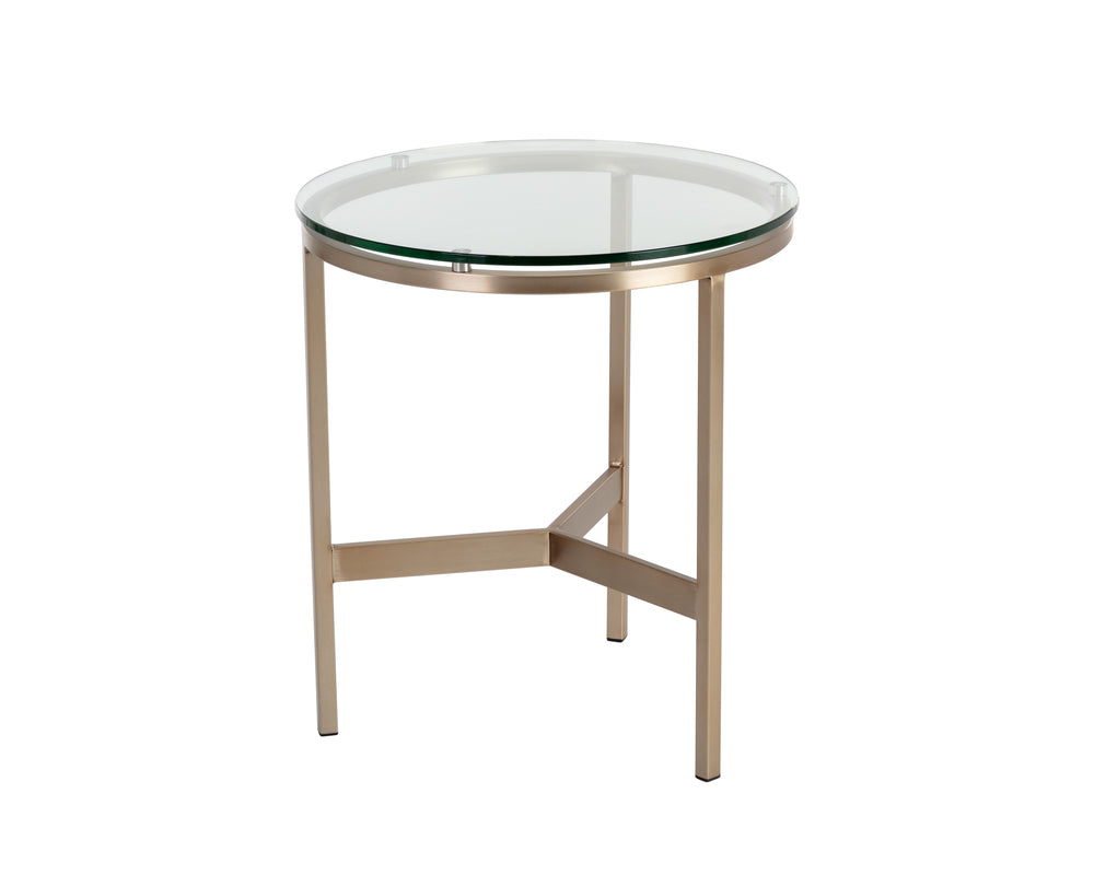 FLATO END TABLE - ANTIQUE BRASS