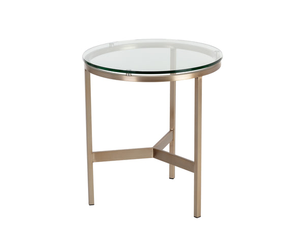 FLATO END TABLE - ANTIQUE BRASS