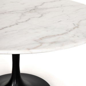 Powell Dining Table In 55" In White Marble
