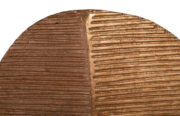 Carved Round Leaf on Metal Stand, Large