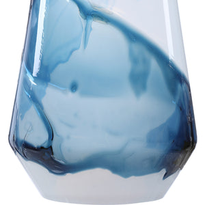 Windswept Blue & White 1 Light Mini Pendant