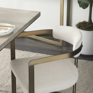 Hollyfield 20.5 x 21.3 x 29.5 Cream Fabric Seat W/ Gold Iron Frame Dining Chair
