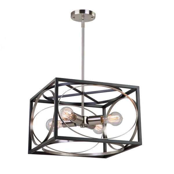 Corona CL15094 Chandelier in Black & Polished Nickel