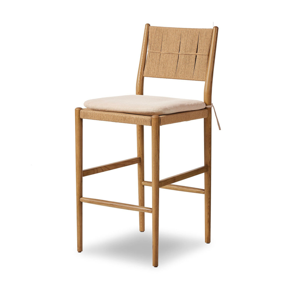Dara Bar Stool In Broadway Dune And Natural Paper Cord And Toasted Ash