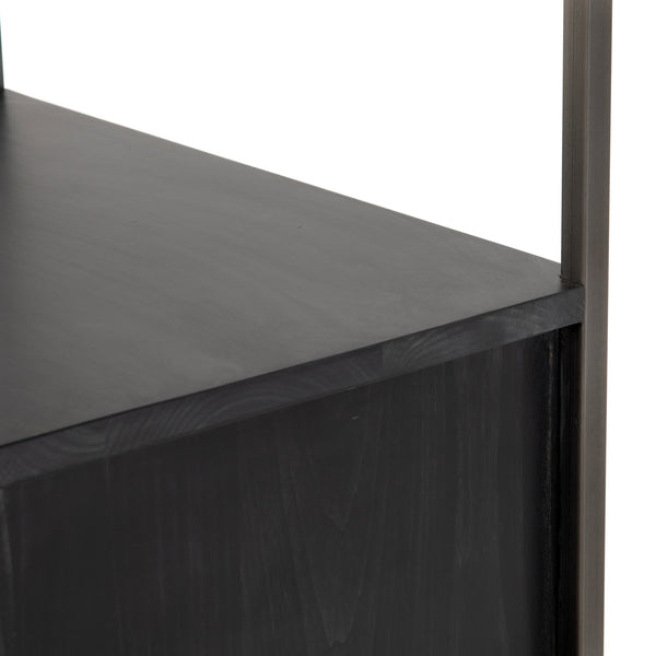 Trey Bookshelf in Black Wash Poplar