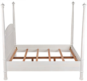 Eastern King New Douglas Mahogany Bed in White Washed Finish