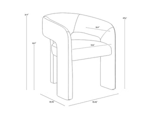 ISIDORE DINING ARMCHAIR - ABBINGTON BLACK