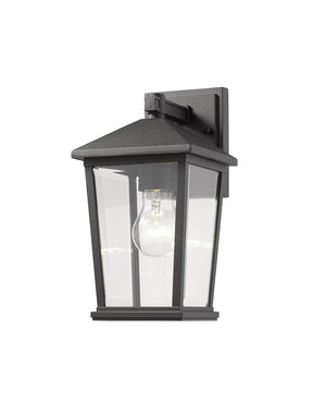 Beacon 1 Light Outdoor Wall Sconce in Black Finish