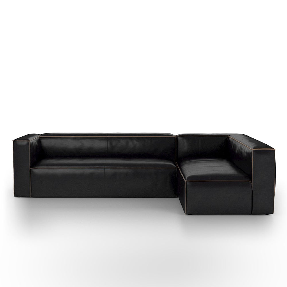 NOLITA 2-PIECE SECTIONAL-RIDER BLACK