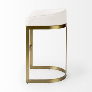 Hollyfield 20.5 x 19.7 x 32.7 Cream Fabric Seat W/ Gold Metal Base Bar Stool