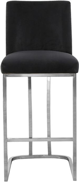 Rick Stool In Black Velvet and Chrome